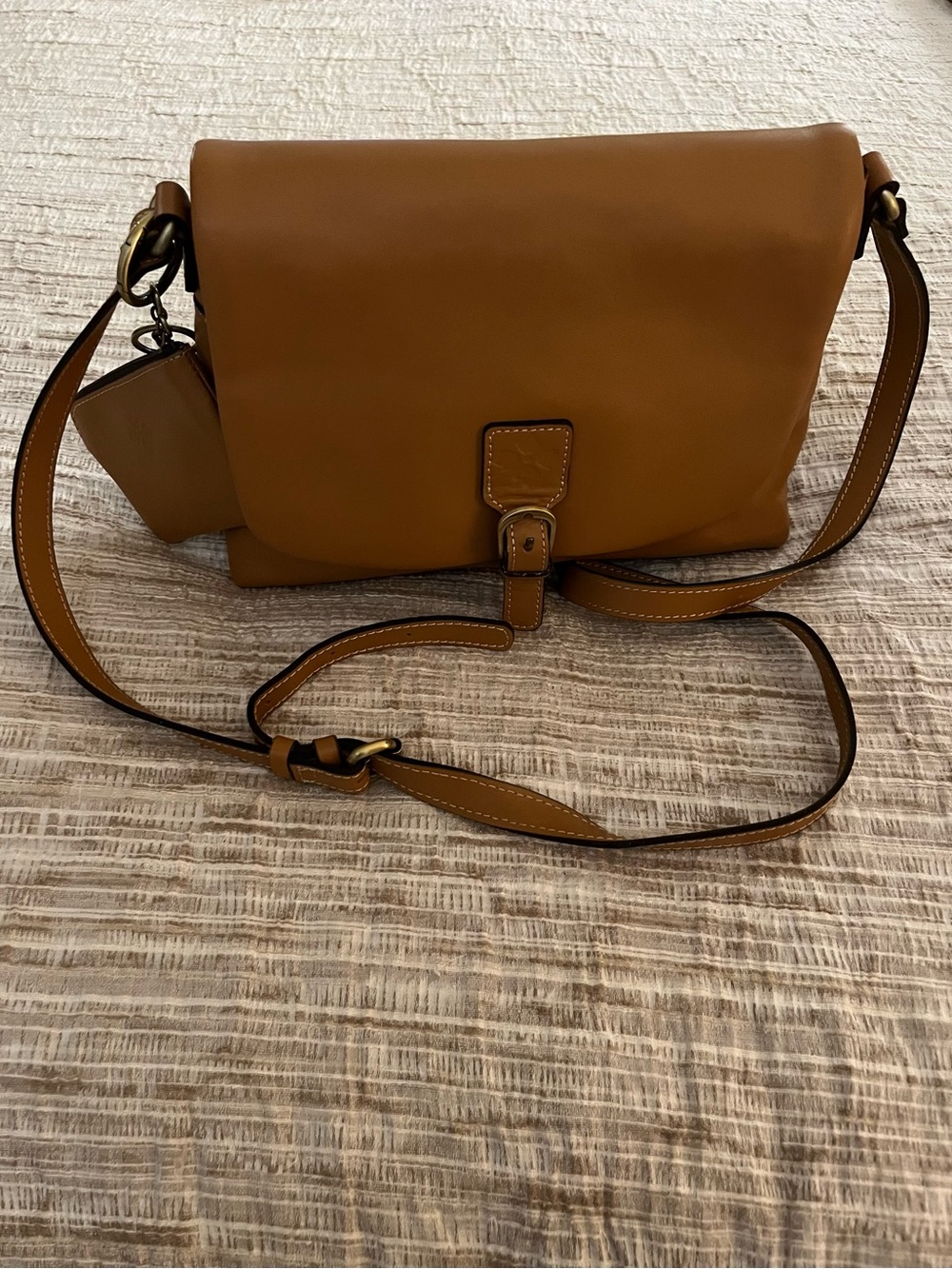 Patricia Nash Cognac Leather Crossbody Satchel